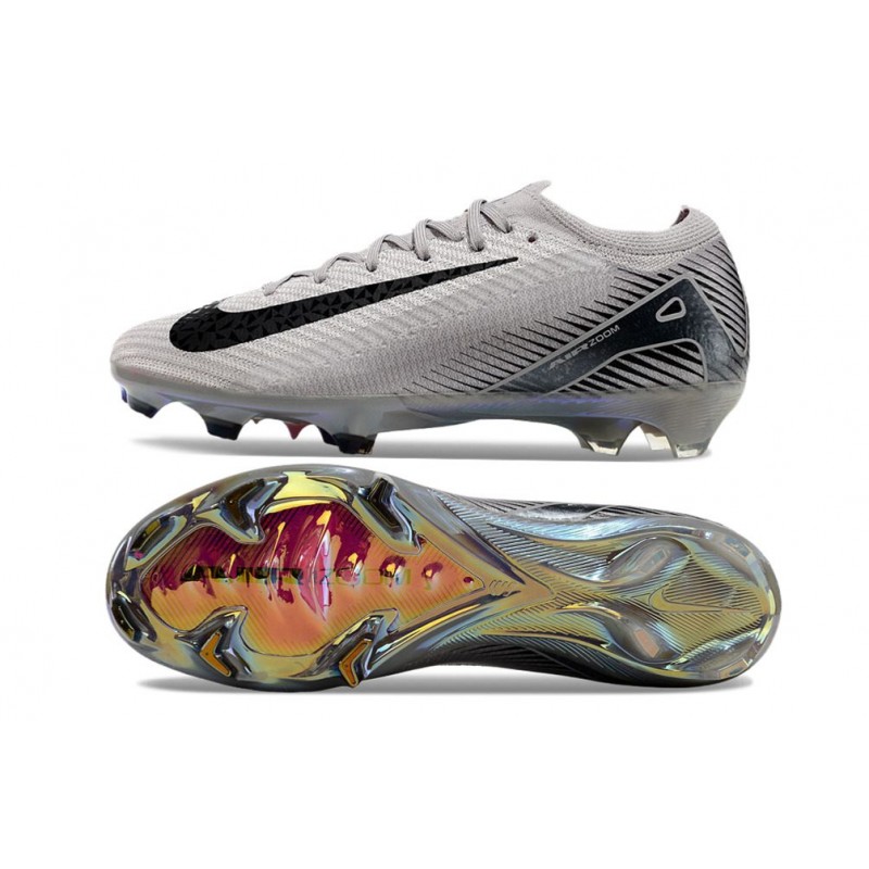 Nike Air Zoom Mercurial Vapor XVI Elite FG Grå Svart för Herr 5 Billiga Fotbollsskor Nike Air Zoom Mercurial Vapor XVI Elite FG Grå Svart 5