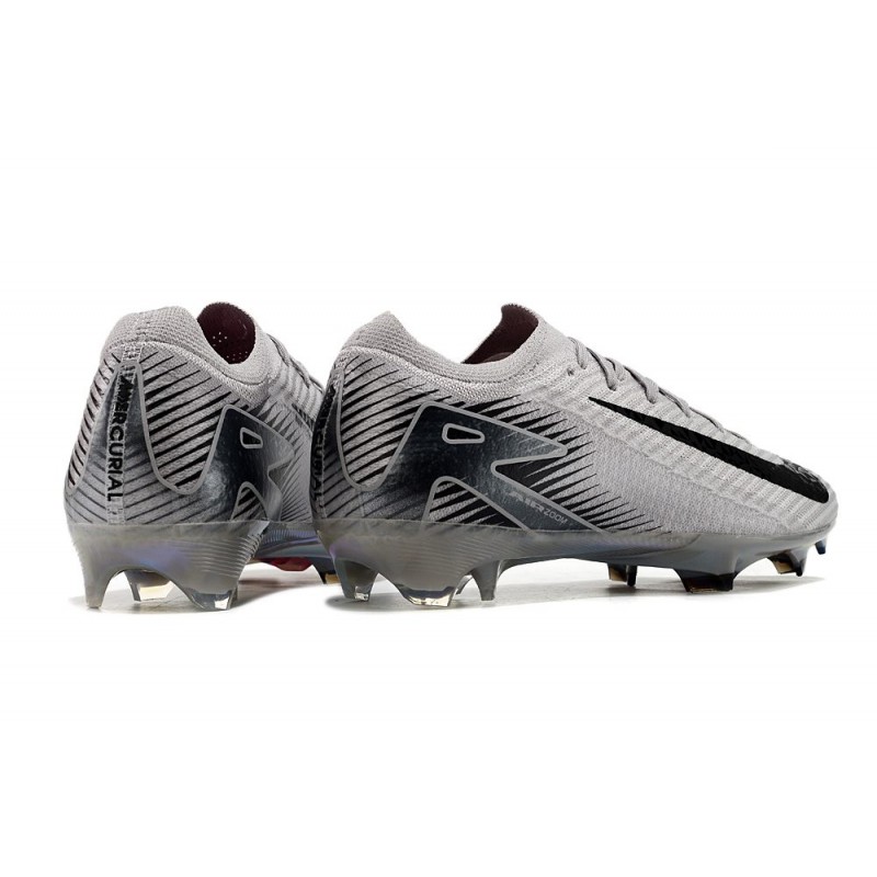 Nike Air Zoom Mercurial Vapor XVI Elite FG Grå Svart för Herr 6 Billiga Fotbollsskor Nike Air Zoom Mercurial Vapor XVI Elite FG Grå Svart 6