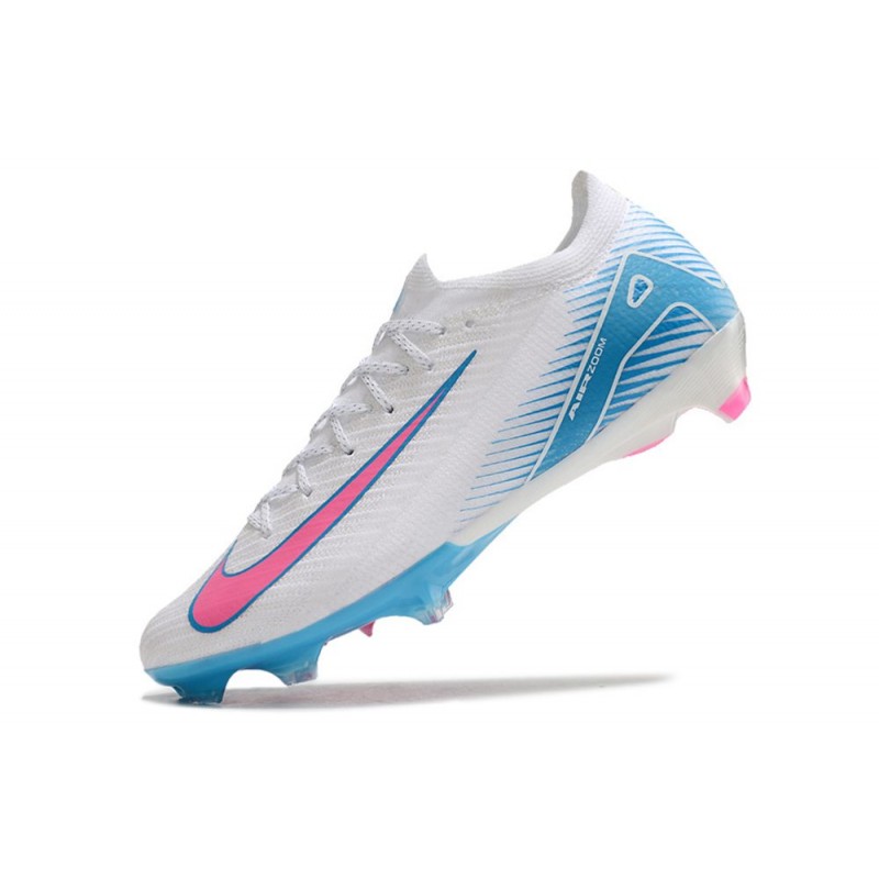 Nike Air Zoom Mercurial Vapor XVI Elite FG Vit Blå Rosa för Herr 8 Billiga Fotbollsskor Nike Air Zoom Mercurial Vapor XVI Elite FG Vit Blå Rosa 8