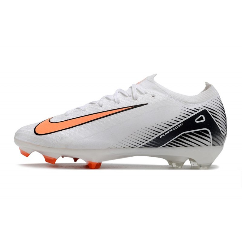 Nike Air Zoom Mercurial Vapor XVI Elite FG Vit Orange Svart för Herr 4 Billiga Fotbollsskor Nike Air Zoom Mercurial Vapor XVI Elite FG Vit Orange Svart 4