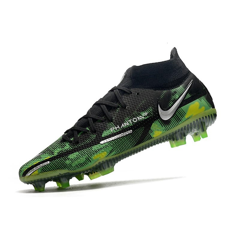 Nike Fotbollsskorna Phantom GT2 Dynamic Fit Elite FG Svart Silver Grön för Herr 8 Billiga Fotbollsskor Nike Fotbollsskorna Phantom GT2 Dynamic Fit Elite FG Svart Silver Grön 8