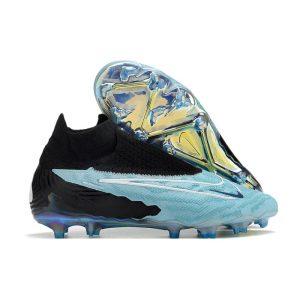 Nike Gripknit Phantom GX Elite DF FG Blå Svart för Herr Billiga Fotbollsskor Nike Gripknit Phantom GX Elite DF FG Blå Svart