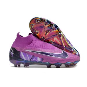 Nike Gripknit Phantom GX Elite DF FG Lila Svart för Herr Billiga Fotbollsskor Nike Gripknit Phantom GX Elite DF FG Lila Svart