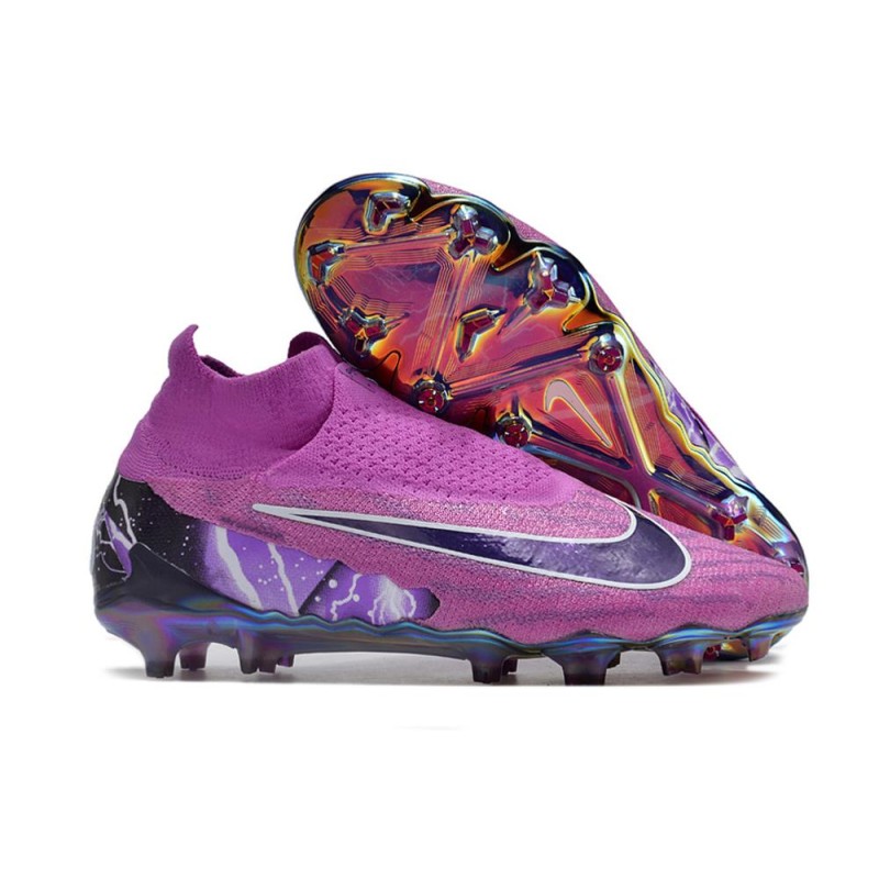 Nike Gripknit Phantom GX Elite DF FG Lila Svart för Herr 3 Billiga Fotbollsskor Nike Gripknit Phantom GX Elite DF FG Lila Svart 3