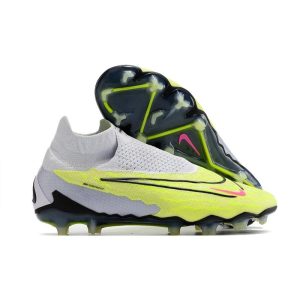 Nike Gripknit Phantom GX Elite DF FG Luminous – Neon Gridiron Svart för Herr Billiga Fotbollsskor Nike Gripknit Phantom GX Elite DF FG Luminous – Neon Gridiron Svart