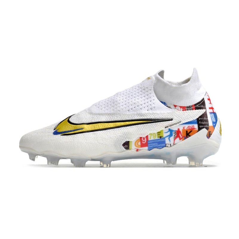 Nike Gripknit Phantom GX Elite DF FG Vit Guld för Herr 4 Billiga Fotbollsskor Nike Gripknit Phantom GX Elite DF FG Vit Guld 4