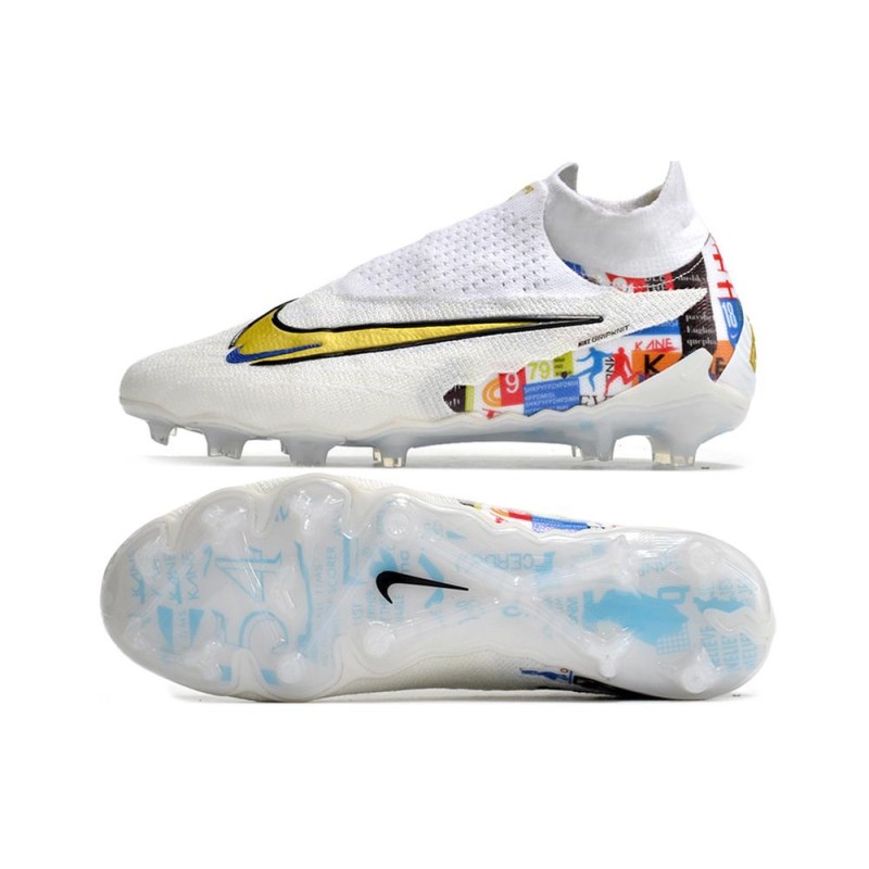 Nike Gripknit Phantom GX Elite DF FG Vit Guld för Herr 5 Billiga Fotbollsskor Nike Gripknit Phantom GX Elite DF FG Vit Guld 5