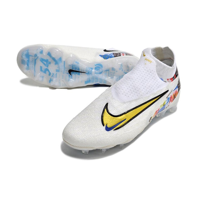 Nike Gripknit Phantom GX Elite DF FG Vit Guld för Herr 7 Billiga Fotbollsskor Nike Gripknit Phantom GX Elite DF FG Vit Guld 7