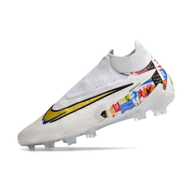 Nike Gripknit Phantom GX Elite DF FG Vit Guld för Herr 8 Billiga Fotbollsskor Nike Gripknit Phantom GX Elite DF FG Vit Guld 8