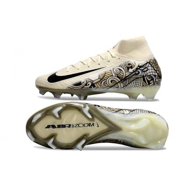 Nike Mercurial Superfly 10 Elite FG Beige Svart för Herr 5 Billiga Fotbollsskor Nike Mercurial Superfly 10 Elite FG Beige Svart 5