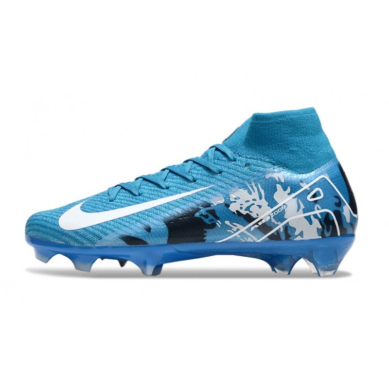 Nike Mercurial Superfly 10 Elite FG Blå Vit för Herr 4 Billiga Fotbollsskor Nike Mercurial Superfly 10 Elite FG Blå Vit 4