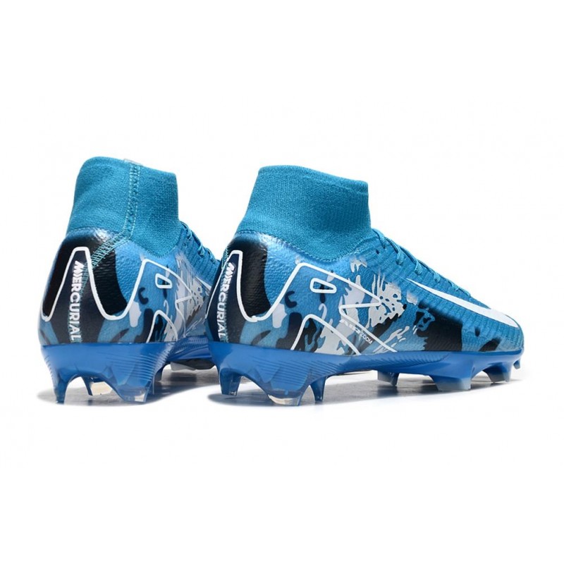 Nike Mercurial Superfly 10 Elite FG Blå Vit för Herr 6 Billiga Fotbollsskor Nike Mercurial Superfly 10 Elite FG Blå Vit 6