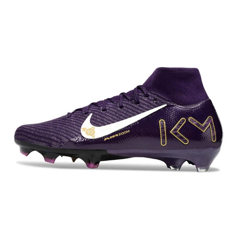 Nike Mercurial Superfly 10 Elite FG MBAPPE Lila Vit för Herr 4 Billiga Fotbollsskor Nike Mercurial Superfly 10 Elite FG MBAPPE Lila Vit 4