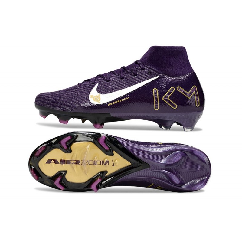 Nike Mercurial Superfly 10 Elite FG MBAPPE Lila Vit för Herr 5 Billiga Fotbollsskor Nike Mercurial Superfly 10 Elite FG MBAPPE Lila Vit 5