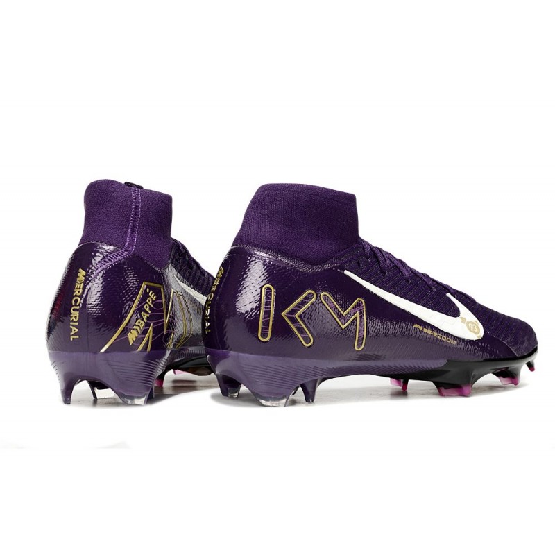 Nike Mercurial Superfly 10 Elite FG MBAPPE Lila Vit för Herr 6 Billiga Fotbollsskor Nike Mercurial Superfly 10 Elite FG MBAPPE Lila Vit 6