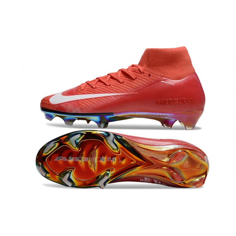 Nike Mercurial Superfly 10 Elite FG Röd Vit för Herr 5 Billiga Fotbollsskor Nike Mercurial Superfly 10 Elite FG Röd Vit 5