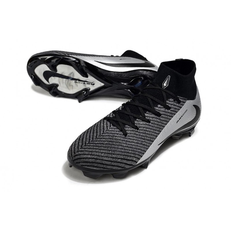 Nike Mercurial Superfly 10 Elite FG Svart Silver för Herr 7 Billiga Fotbollsskor Nike Mercurial Superfly 10 Elite FG Svart Silver 7