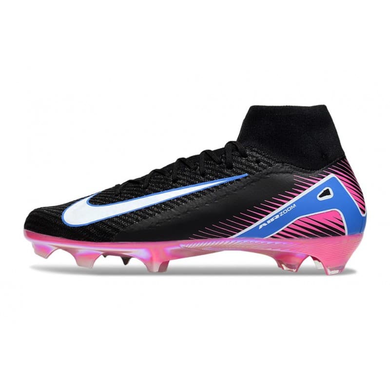 Nike Mercurial Superfly 10 Elite FG Svart Vit Rosa Blå för Herr 4 Billiga Fotbollsskor Nike Mercurial Superfly 10 Elite FG Svart Vit Rosa Blå 4