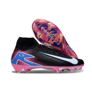 Nike Mercurial Superfly 10 Elite FG Svart Vit Rosa Blå för Herr Billiga Fotbollsskor Nike Mercurial Superfly 10 Elite FG Svart Vit Rosa Blå