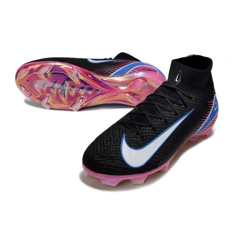 Nike Mercurial Superfly 10 Elite FG Svart Vit Rosa Blå för Herr 7 Billiga Fotbollsskor Nike Mercurial Superfly 10 Elite FG Svart Vit Rosa Blå 7