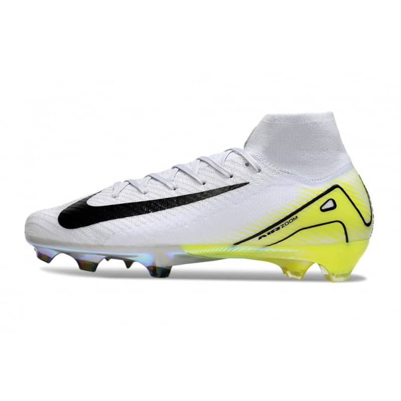 Nike Mercurial Superfly 10 Elite FG Vit Svart Gul för Herr 4 Billiga Fotbollsskor Nike Mercurial Superfly 10 Elite FG Vit Svart Gul 4