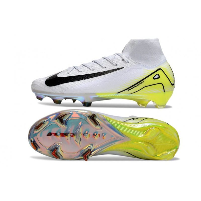 Nike Mercurial Superfly 10 Elite FG Vit Svart Gul för Herr 5 Billiga Fotbollsskor Nike Mercurial Superfly 10 Elite FG Vit Svart Gul 5