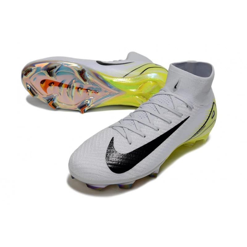 Nike Mercurial Superfly 10 Elite FG Vit Svart Gul för Herr 7 Billiga Fotbollsskor Nike Mercurial Superfly 10 Elite FG Vit Svart Gul 7