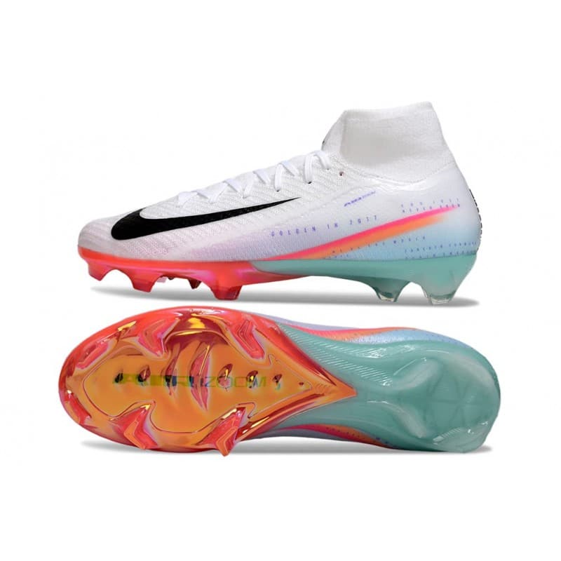 Nike Mercurial Superfly 10 Elite FG Vit Svart Orange för Herr 5 Billiga Fotbollsskor Nike Mercurial Superfly 10 Elite FG Vit Svart Orange 5
