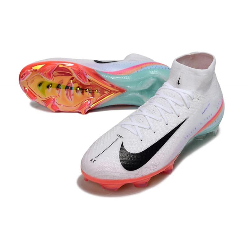 Nike Mercurial Superfly 10 Elite FG Vit Svart Orange för Herr 7 Billiga Fotbollsskor Nike Mercurial Superfly 10 Elite FG Vit Svart Orange 7