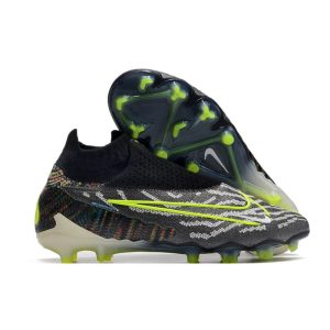 Nike Phantom GX Elite Dynamic Fit FG Link – Svart Neon Vit Blå för Herr Billiga Fotbollsskor Nike Phantom GX Elite Dynamic Fit FG Link – Svart Neon Vit Blå