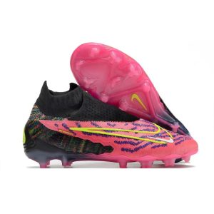 Nike Phantom GX Elite Dynamic Fit FG Rosa Svart Gul för Herr Billiga Fotbollsskor Nike Phantom GX Elite Dynamic Fit FG Rosa Svart Gul