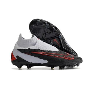 Nike Phantom GX Elite Dynamic Fit FG Svart Grå Röd för Herr Billiga Fotbollsskor Nike Phantom GX Elite Dynamic Fit FG Svart Grå Röd