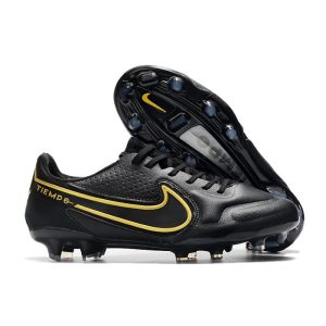 Nike Tiempo Legend 9 Elite FG Fotbollsskor Svart Guld för Herr Billiga Fotbollsskor Nike Tiempo Legend 9 Elite FG Fotbollsskor Svart Guld