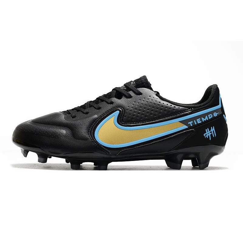 Nike Tiempo Legend 9 Elite FG Fotbollsskor Svart Guld Blå för Herr 4 Billiga Fotbollsskor Nike Tiempo Legend 9 Elite FG Fotbollsskor Svart Guld Blå 4
