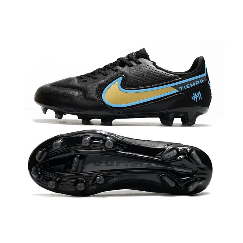 Nike Tiempo Legend 9 Elite FG Fotbollsskor Svart Guld Blå för Herr 5 Billiga Fotbollsskor Nike Tiempo Legend 9 Elite FG Fotbollsskor Svart Guld Blå 5