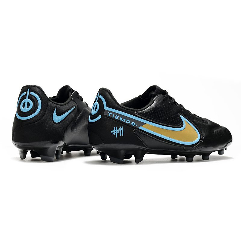 Nike Tiempo Legend 9 Elite FG Fotbollsskor Svart Guld Blå för Herr 6 Billiga Fotbollsskor Nike Tiempo Legend 9 Elite FG Fotbollsskor Svart Guld Blå 6