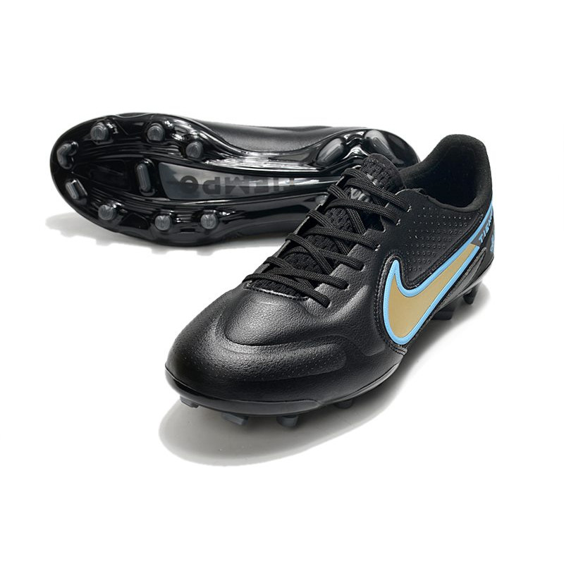Nike Tiempo Legend 9 Elite FG Fotbollsskor Svart Guld Blå för Herr 7 Billiga Fotbollsskor Nike Tiempo Legend 9 Elite FG Fotbollsskor Svart Guld Blå 7