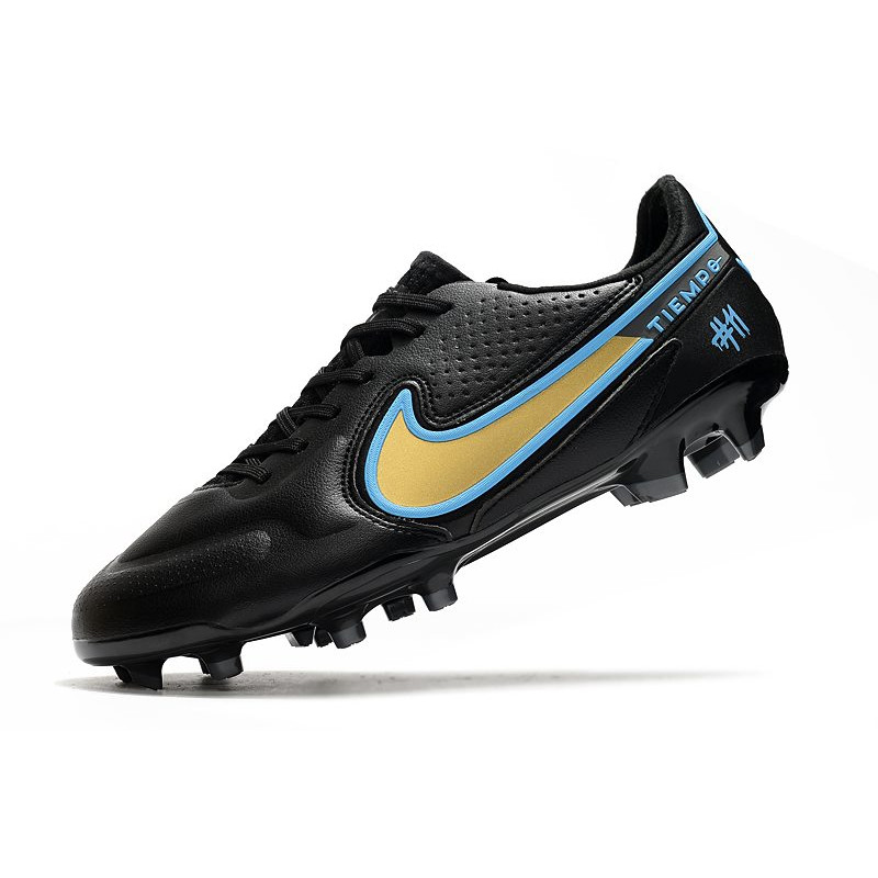 Nike Tiempo Legend 9 Elite FG Fotbollsskor Svart Guld Blå för Herr 8 Billiga Fotbollsskor Nike Tiempo Legend 9 Elite FG Fotbollsskor Svart Guld Blå 8