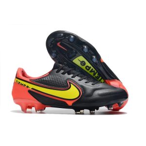 Nike Tiempo Legend 9 Elite FG Fotbollsskor Svart Röd Gul för Herr Billiga Fotbollsskor Nike Tiempo Legend 9 Elite FG Fotbollsskor Svart Röd Gul