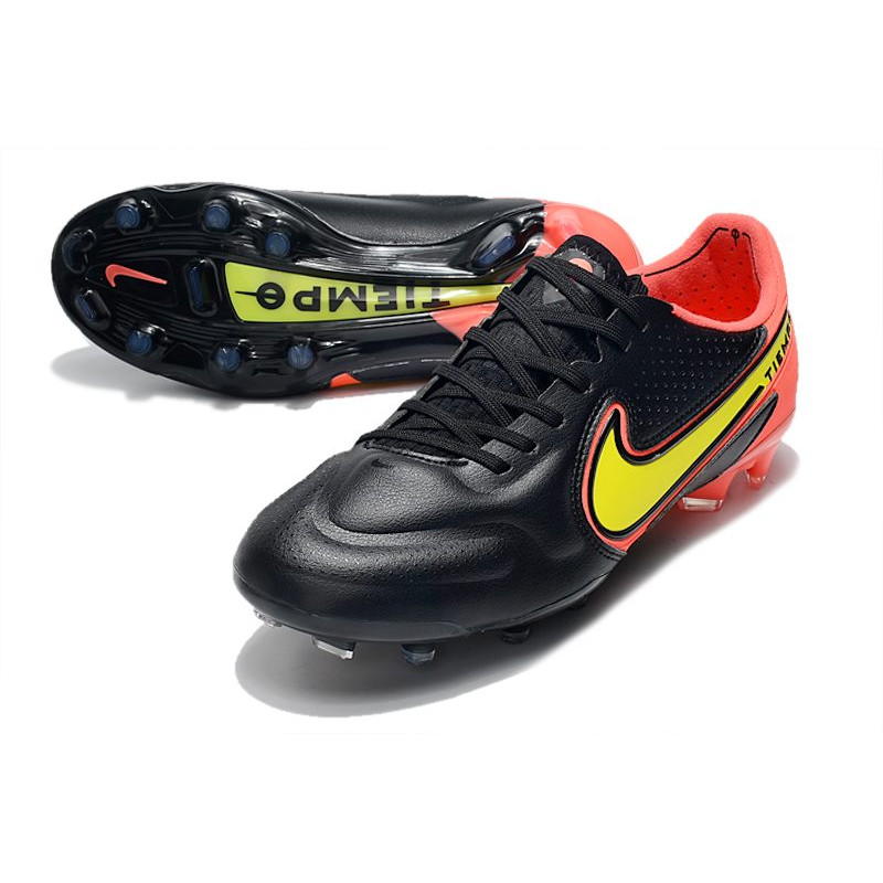 Nike Tiempo Legend 9 Elite FG Fotbollsskor Svart Röd Gul för Herr 7 Billiga Fotbollsskor Nike Tiempo Legend 9 Elite FG Fotbollsskor Svart Röd Gul 7