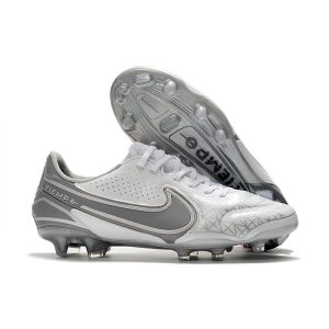 Nike Tiempo Legend 9 Elite FG Fotbollsskor Vit Grå för Herr Billiga Fotbollsskor Nike Tiempo Legend 9 Elite FG Fotbollsskor Vit Grå