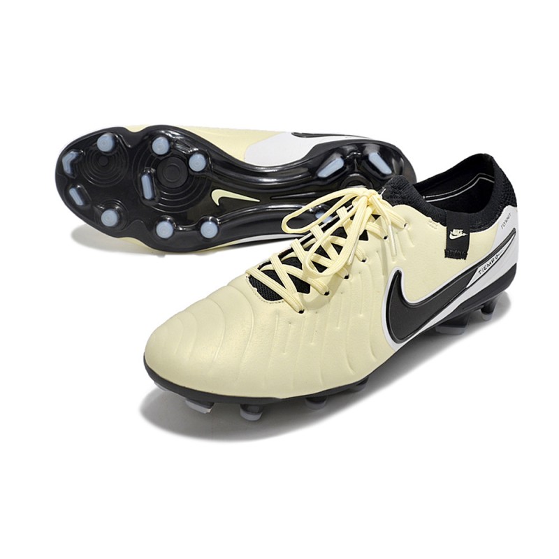 Nike Tiempo Legend X Elite FG Beige Svart för Herr 7 Billiga Fotbollsskor Nike Tiempo Legend X Elite FG Beige Svart 7