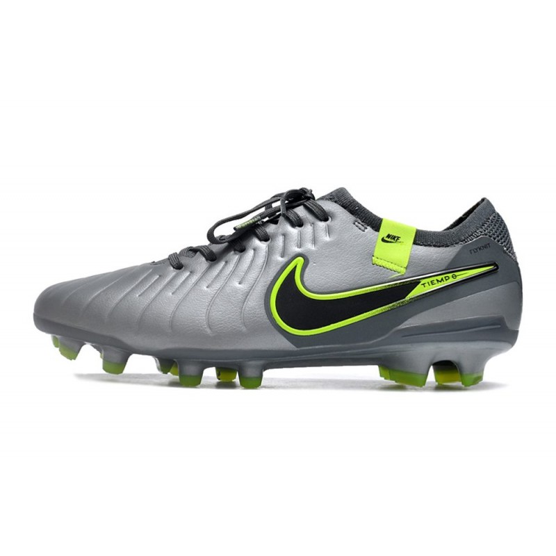 Nike Tiempo Legend X Elite FG Grå Svart Grön för Herr 4 Billiga Fotbollsskor Nike Tiempo Legend X Elite FG Grå Svart Grön 4