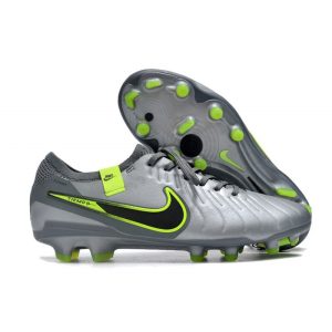 Nike Tiempo Legend X Elite FG Grå Svart Grön för Herr Billiga Fotbollsskor Nike Tiempo Legend X Elite FG Grå Svart Grön