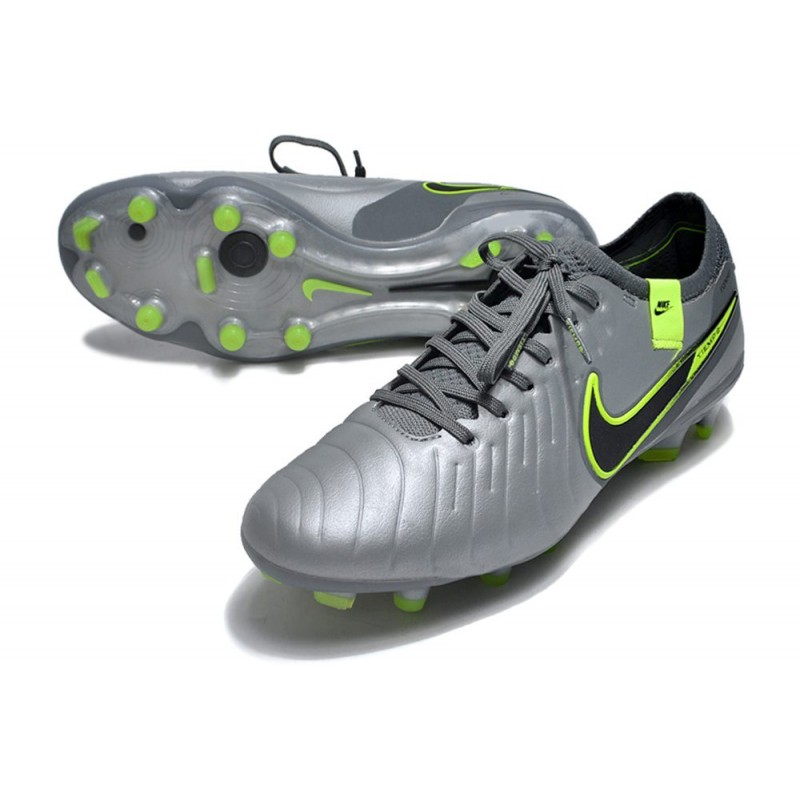 Nike Tiempo Legend X Elite FG Grå Svart Grön för Herr 7 Billiga Fotbollsskor Nike Tiempo Legend X Elite FG Grå Svart Grön 7