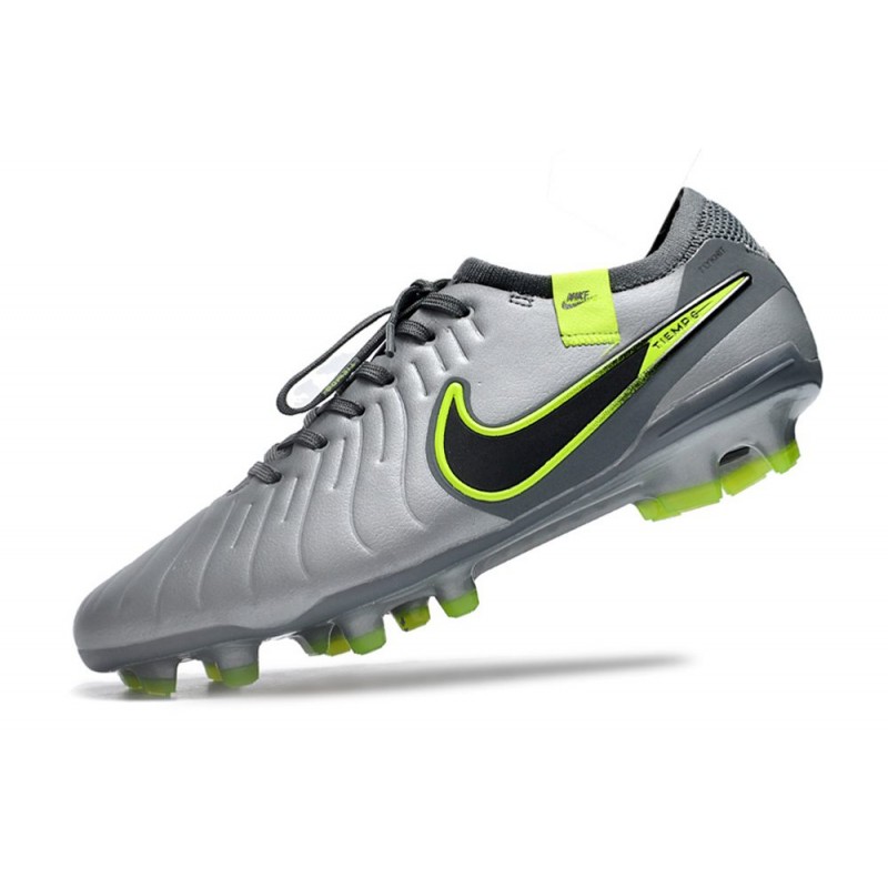 Nike Tiempo Legend X Elite FG Grå Svart Grön för Herr 8 Billiga Fotbollsskor Nike Tiempo Legend X Elite FG Grå Svart Grön 8