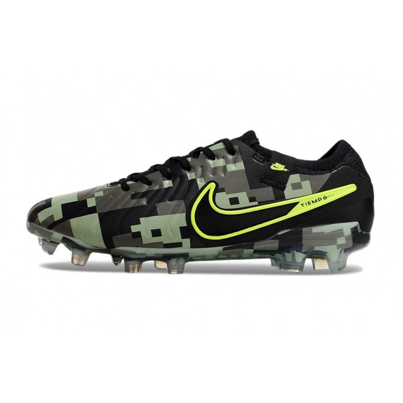 Nike Tiempo Legend X Elite FG Grön Svart för Herr 4 Billiga Fotbollsskor Nike Tiempo Legend X Elite FG Grön Svart 4