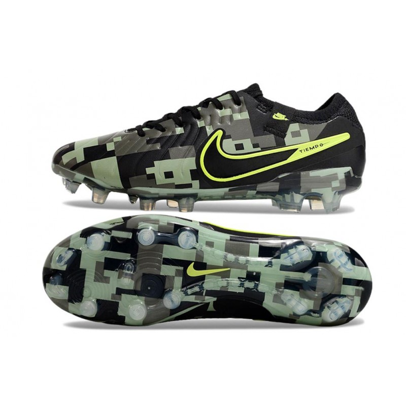 Nike Tiempo Legend X Elite FG Grön Svart för Herr 5 Billiga Fotbollsskor Nike Tiempo Legend X Elite FG Grön Svart 5