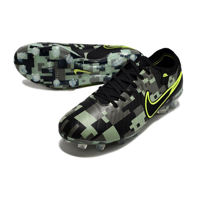 Nike Tiempo Legend X Elite FG Grön Svart för Herr 7 Billiga Fotbollsskor Nike Tiempo Legend X Elite FG Grön Svart 7