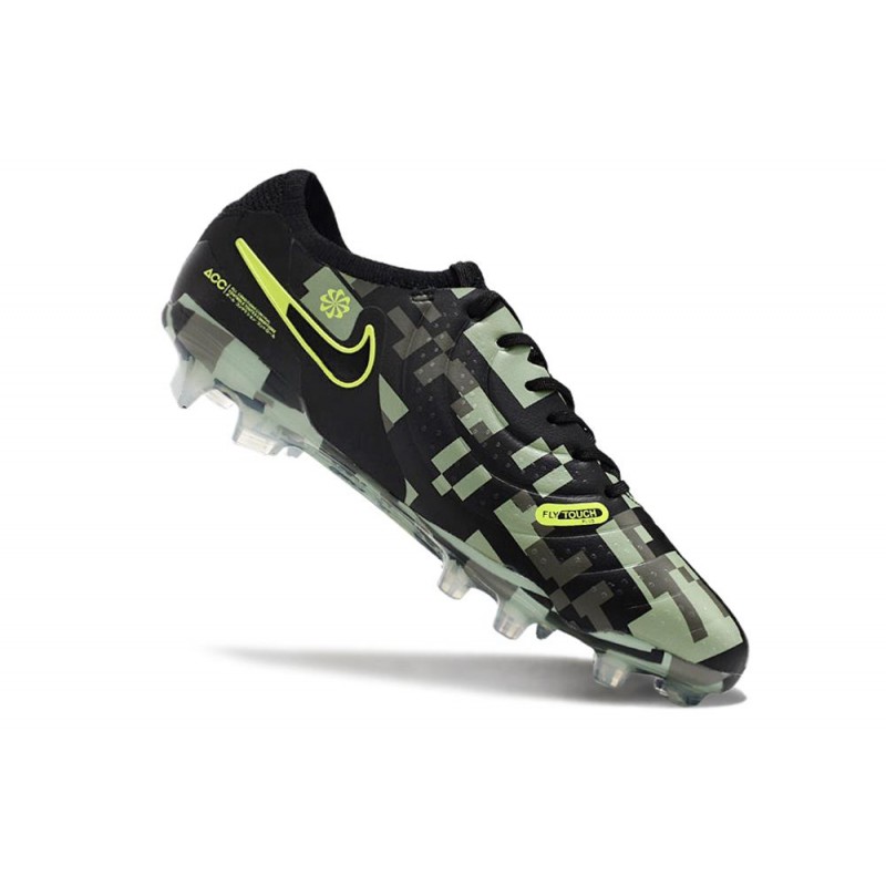 Nike Tiempo Legend X Elite FG Grön Svart för Herr 9 Billiga Fotbollsskor Nike Tiempo Legend X Elite FG Grön Svart 9